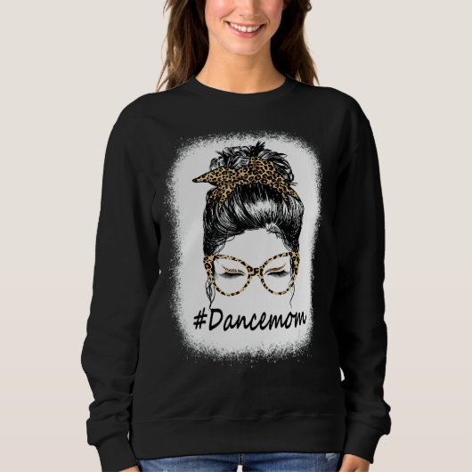 Gebleekte Dans Moeder Luipaard Messy Bun Vrouwen Trui (Voorkant)