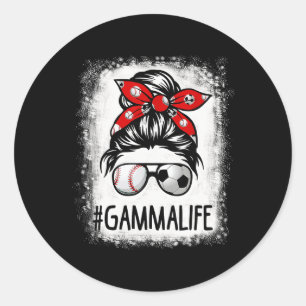 Gebleekte Gamma Leven Voetbal Rommelige Knot Byseb Ronde Sticker