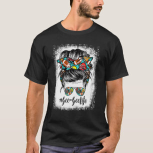Gebleekte Gee Life Messy Bun Football Speler 2 T-shirt