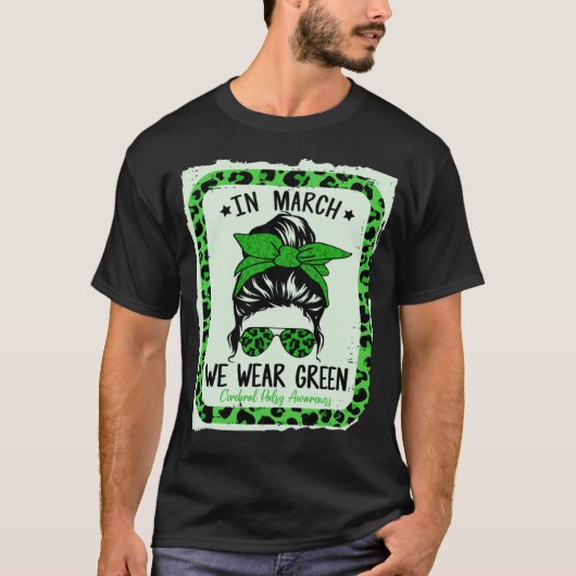 Gebleekte groene luipaard We Draag groene cerebral T-shirt (Voorkant)