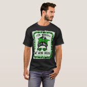 Gebleekte groene luipaard We Draag groene cerebral T-shirt (Voorkant volledig)