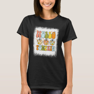 Gebleekte Hallo Pompoen Herfstbladeren Pompoen Sei T-shirt