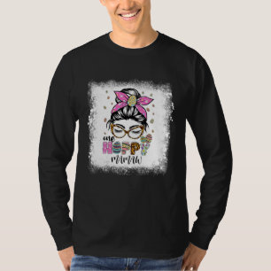 Gebleekte Hoppy Mamaw Bunny Pasen Dag T-shirt