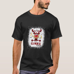 Gebleekte ICU-verpleegster rendier kerst pyjama Ke T-shirt