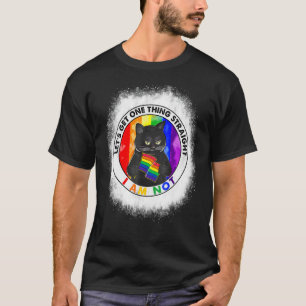 Gebleekte Laten We Eén Ding Rechtzetten Zwarte Kat T-shirt