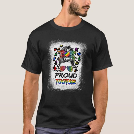 Gebleekte Leopard Trotse Tootsie LGBTQ Pride Maand T-shirt (Voorkant)