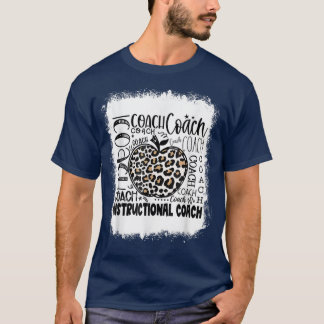 Gebleekte Luipaard Onderwijscoach Typografie Te T-shirt