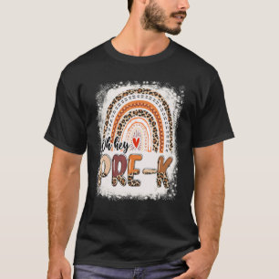 Gebleekte Luipaard Regenboog Oh Hey Pre K Terug na T-shirt