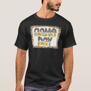 Gebleekte Luipaard Softbal Speldag Sfeer Softbal T-shirt