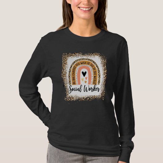 Gebleekte maatschappelijk werker Leopard Rainbow W T-shirt (Voorkant)