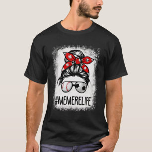 Gebleekte Memere Leven Voetbal Rommelige Knot Byse T-shirt