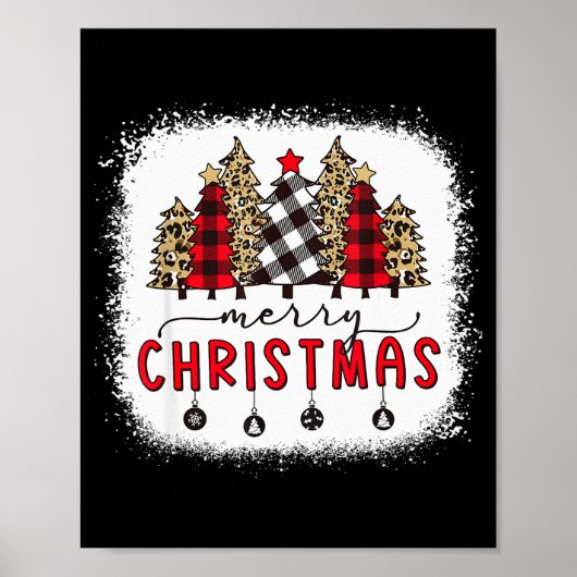 Gebleekte Merry Christmas Tree Grappige Luipaard S Poster (Voorkant)