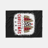 Gebleekte Merry Christmas Tree Grappige Luipaardru Fleece Deken (Voorkant (Horizontaal))