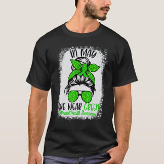 Gebleekte Rommelige Knot Mogen We Groen Dragen Men T-shirt