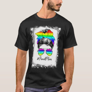Gebleekte Rommelige Knot Trots Moeder LGBT Gay Pri T-shirt