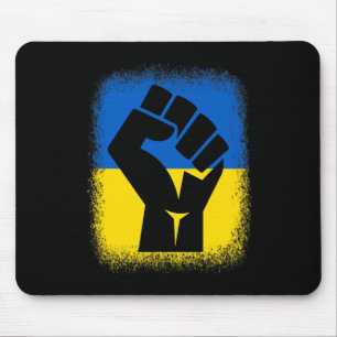 Gebleekte Shirts Vuist Vlag Ik Sta Met Oekraïne So Muismat