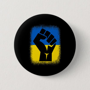 Gebleekte Shirts Vuist Vlag Ik Sta Met Oekraïne So Ronde Button 5,7 Cm
