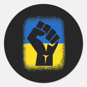 Gebleekte Shirts Vuist Vlag Ik Sta Met Oekraïne So Ronde Sticker
