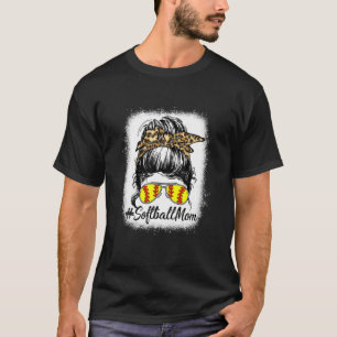 Gebleekte Softbal Moeder Leven Met Luipaard En Rom T-shirt