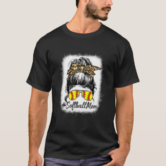 Gebleekte Softbal Moeder Leven Met Luipaard En Rom T-shirt