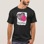 Gebleekte softbal zuster leven roze luipaard print t-shirt (Voorkant)