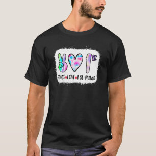 Gebleekte stropdas kleurrijke vrede liefde voor de t-shirt
