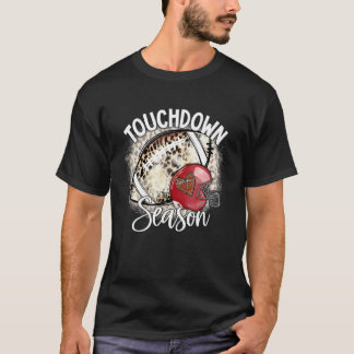 Gebleekte Touchdown Seizoen American Football Game T-shirt