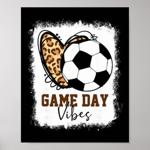 Gebleekte Voetbal Wedstrijd Dag Sfeer Voetbal Moed Poster