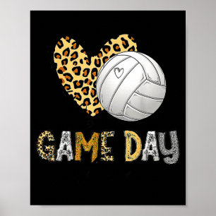 Gebleekte volleybal spel dag vibes volleybal moede poster