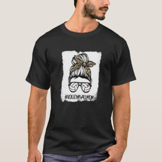 Gebleekte Volleyball Moeder Leven Luipaard Rommeli T-shirt