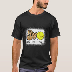 Gebleekte Vrede Liefde Zachte Moeder Luipaard Prin T-shirt