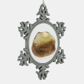 Gebleken aardappel tin sneeuwvlok ornament (Links)