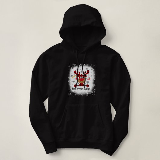 Gebleken bus driver Squad Reindeer Funny Kerstmis Hoodie (Design voorkant)