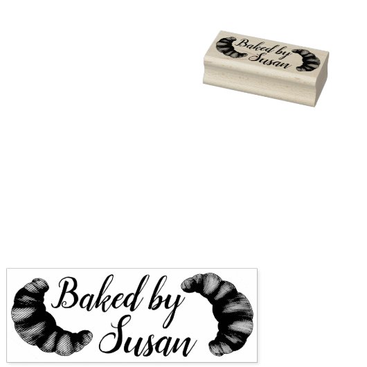 Gebleken door gepersonaliseerde Franse croissant P Rubberstempel (Gestempeld)