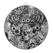 Gebleken en gevonden bloem met suikerschedel dartbord (Voorkant)