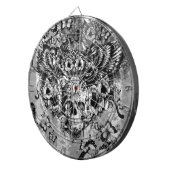 Gebleken en gevonden bloem met suikerschedel dartbord (Voorkant Rechts)