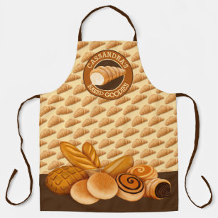 Gebleken Goodies Pastry Bread Baker's Logo Croissa Schort