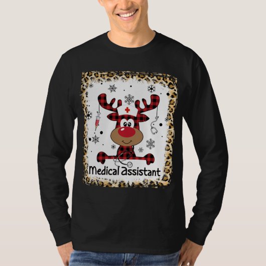 Gebleken kerstmis met medisch assistent leven t-shirt (Voorkant)