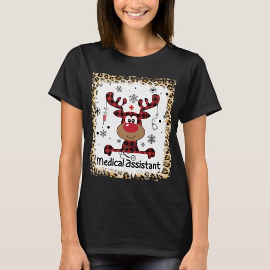 Gebleken kerstmis met medisch assistent leven t-shirt (Voorkant)