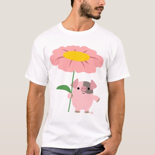 Gebleken met een geschenk (roze) kinderen, volwass t-shirt (Voorkant)