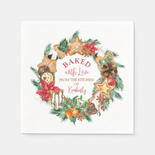 Gebleken met liefde Gingerbrood met kerstmis Servet