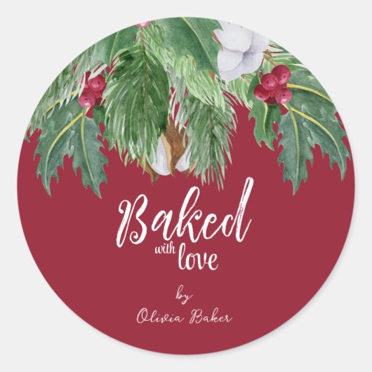 Gebleken met liefde | Kerstbakken Ronde Sticker (Voorkant)