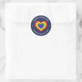 Gebleken met liefdesregenboogkunst Aangepaste webs Ronde Sticker (Tas)