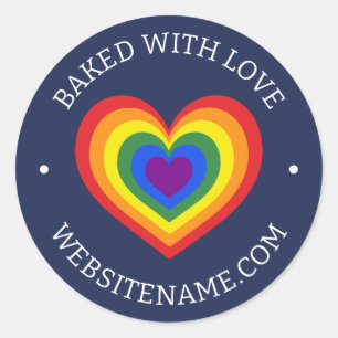 Gebleken met liefdesregenboogkunst Aangepaste webs Ronde Sticker