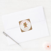 Gebleken met Love Holiday Gingerbrood Vierkante Sticker (Envelop)