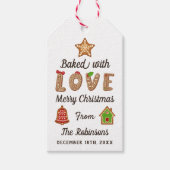 Gebleken met Love kerstkoekje Exchange Party Cadeaulabel (Voorkant)