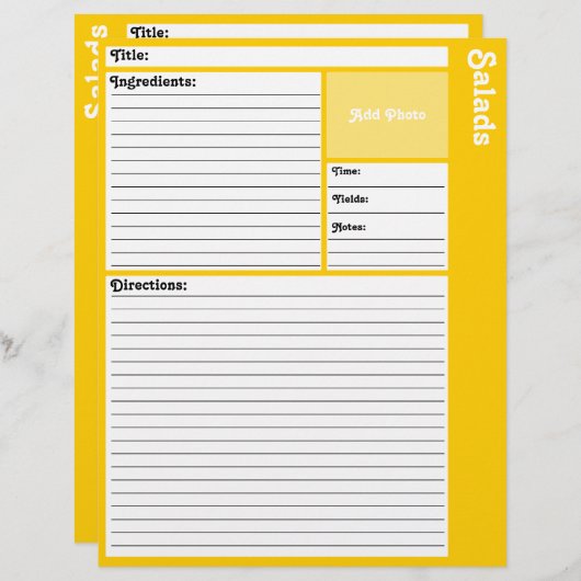 Gebleken rechthoekige pagina's (Voorkant / Achterkant)