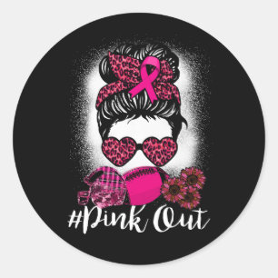 Gebleken roze Football mam Bun Pink Brea Ronde Sticker