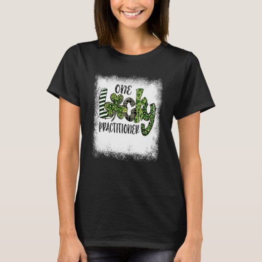 Gebleken St Patricks Day Leopard One Lucky Practit T-shirt (Voorkant)