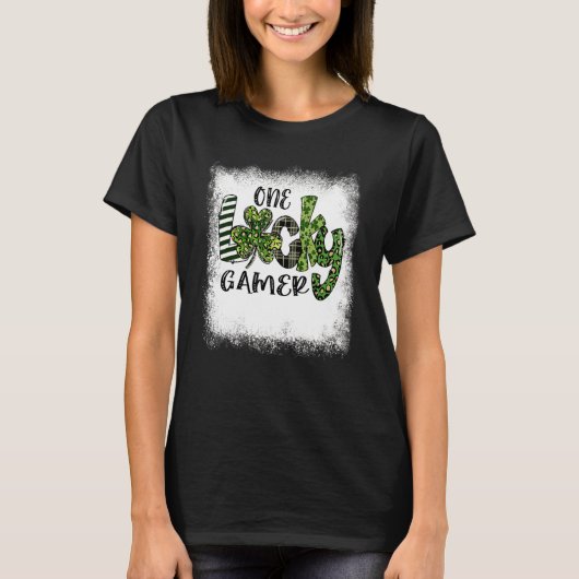 Gebleken St Patricks Day Leopard One Luckygamer 1 T-shirt (Voorkant)